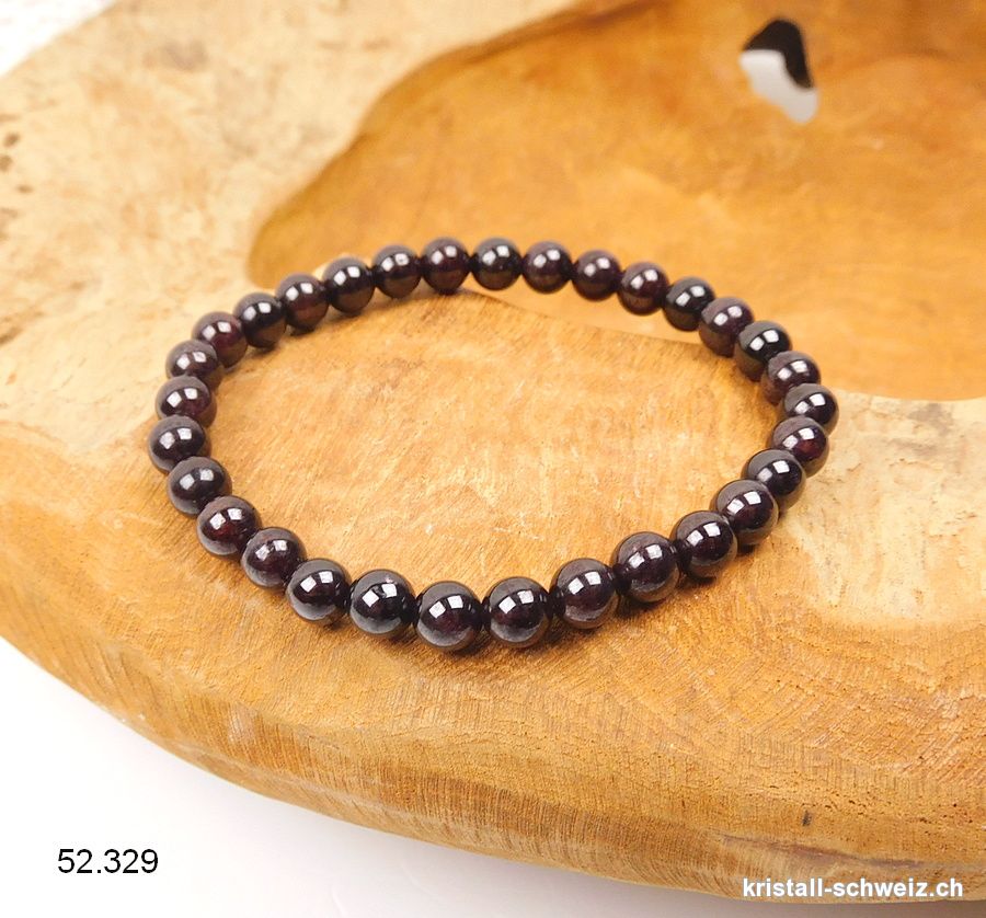 Armband Granat Almandin 6 - 6,5 mm / 18,5 cm. A-Qual.