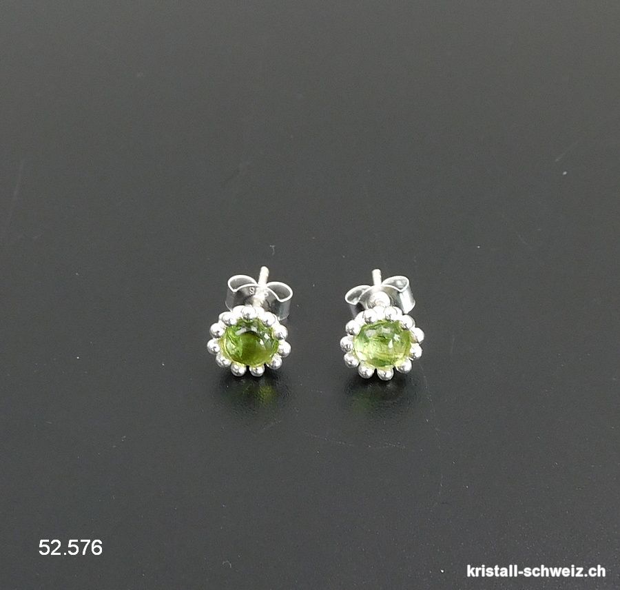 Ohrstecker Peridot 8 mm aus 925er Silber