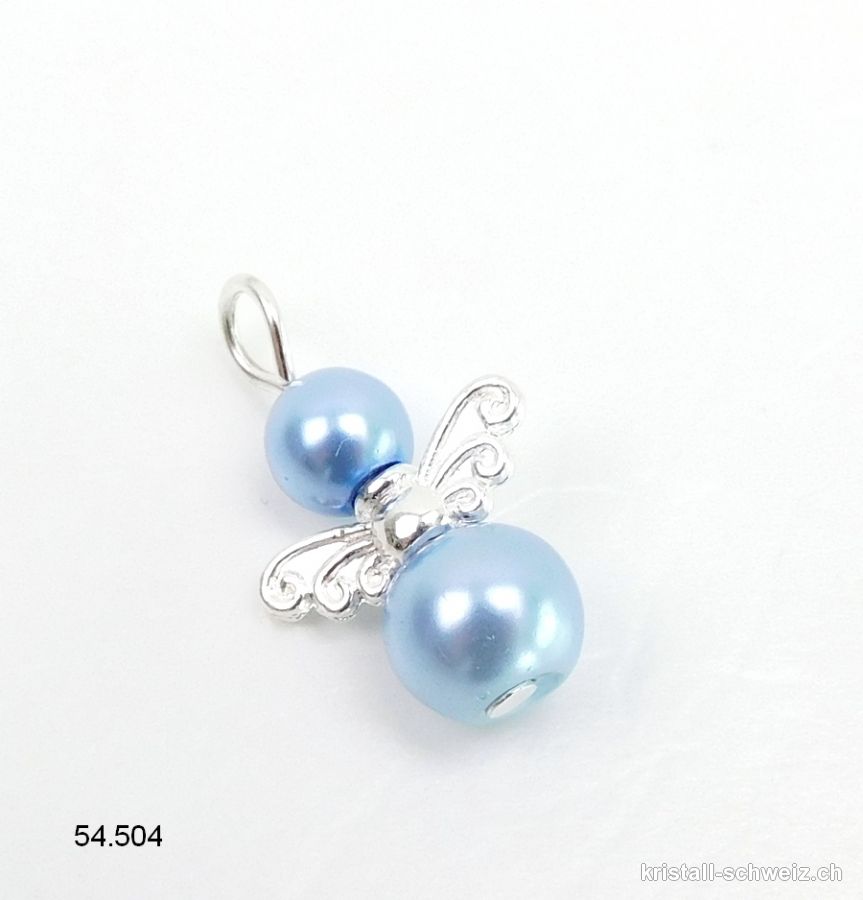 Charm Engel hellblau aus Metall 1,8 cm, mit offenem Ring