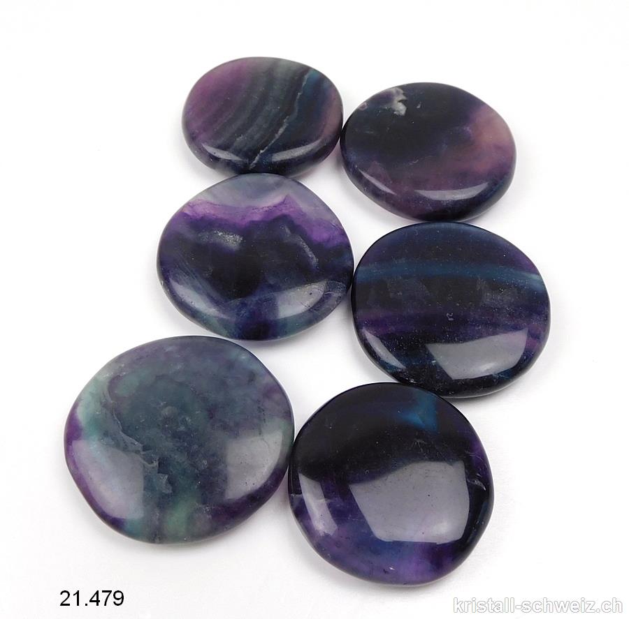 Fluorit violett flach 3 - 3,5 cm / 17 bis 23 Gramm
