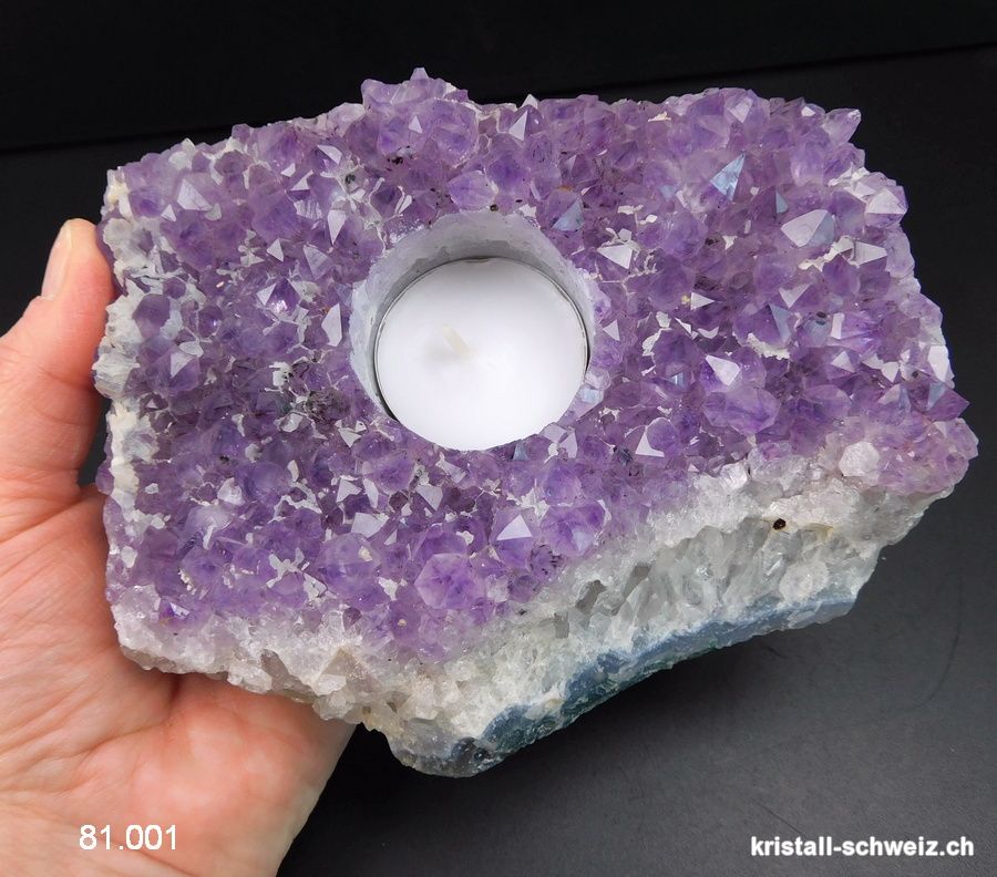 Windlicht Amethyst aus Brasilien. Unikat 1'350 Gramm