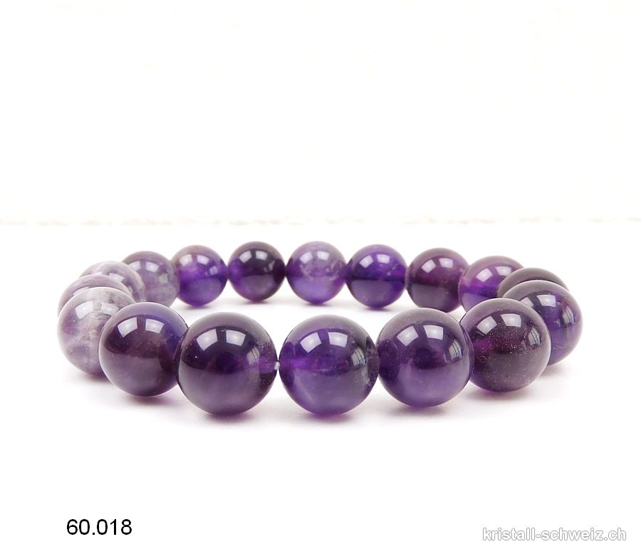 Armband Amethyst dunkel 12 mm / 20 cm