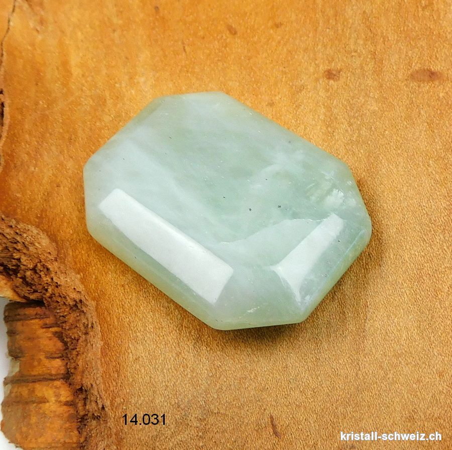 Jade Serpentin grün, Antistress Eckstein 4 x 3 cm