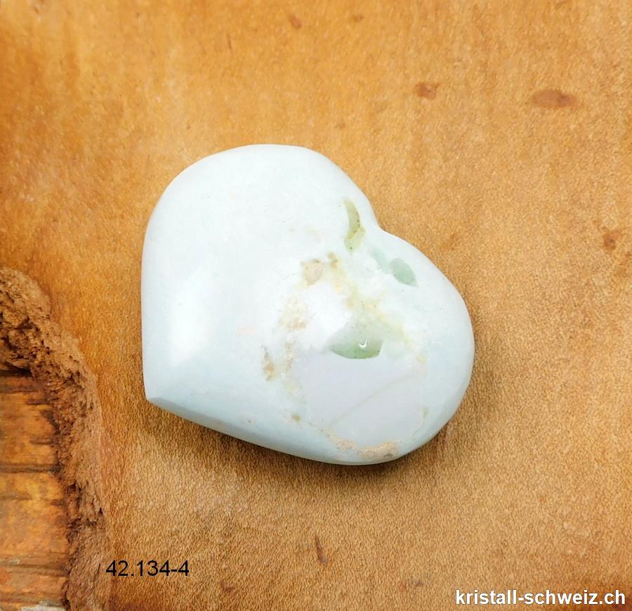 Herz Türkis - Dickit aus Madagaskar 3,8 x 3,2 cm. Unikat