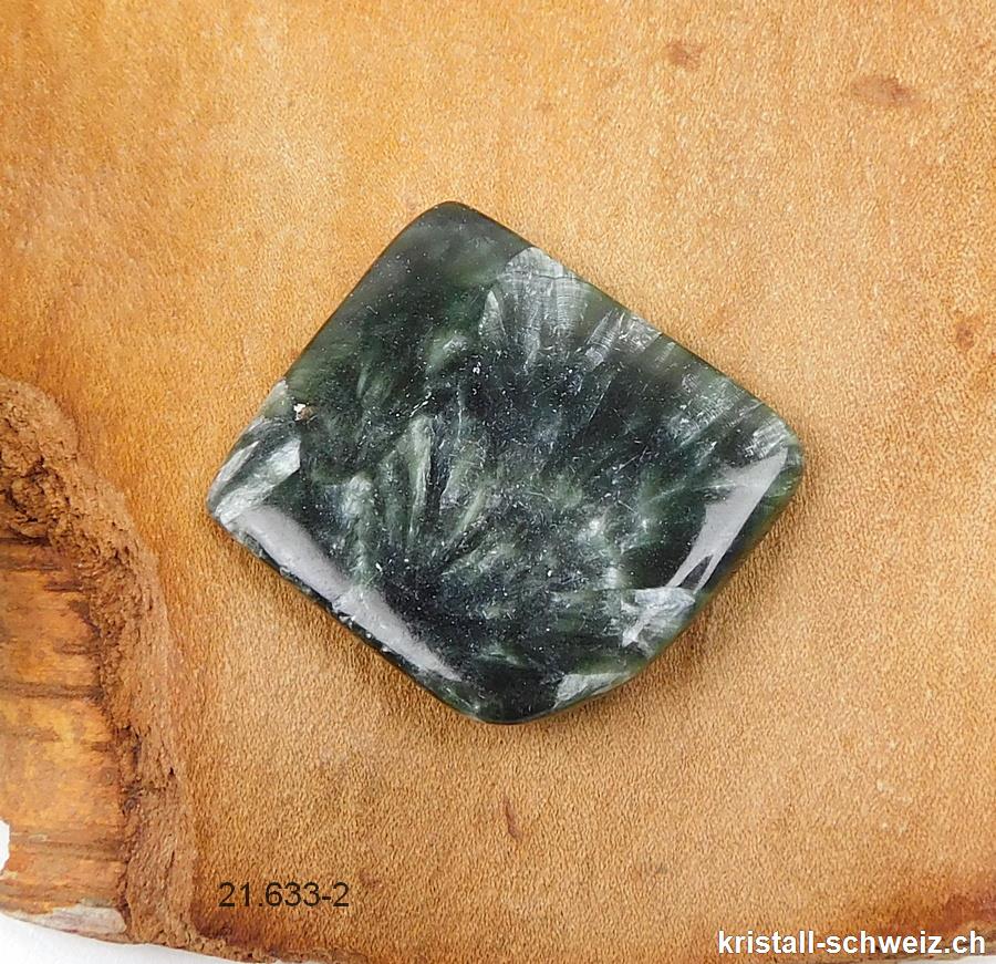 Seraphinit aus Siberien, Kantenstein 3,2 x 2,8 x D. 0,55 cm. Einzelstück