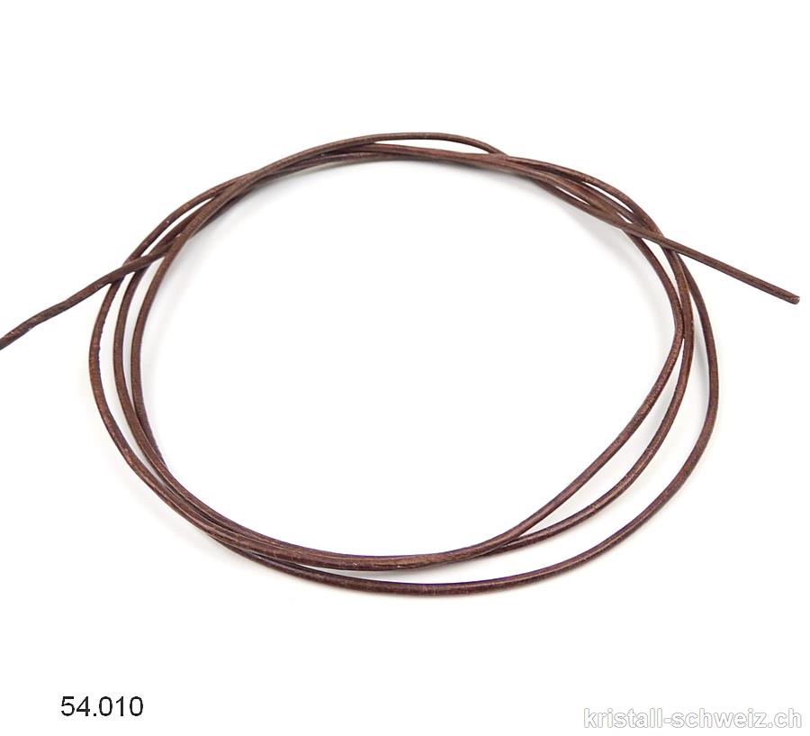 Lederband dunkel Braun, 1,5 mm / 1 Meter