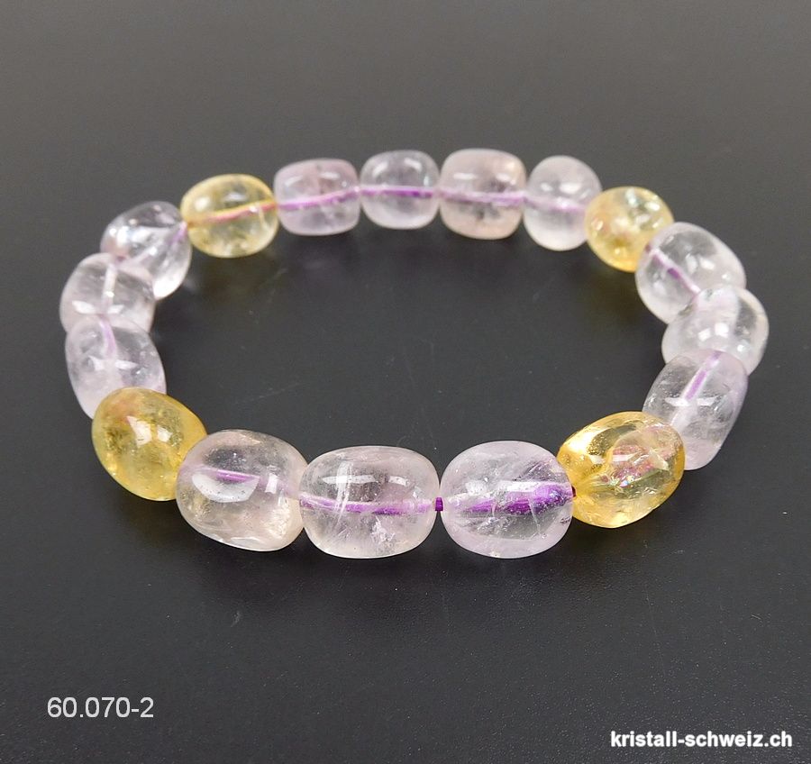 Armband Amethyst hell - Citrin 10-12 mm / 19,5 - 20 cm