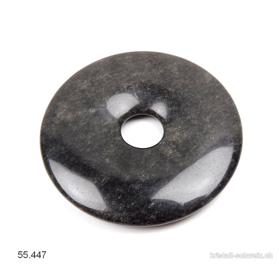 Obsidian gold-silber-schwarz, Donut 5 cm 