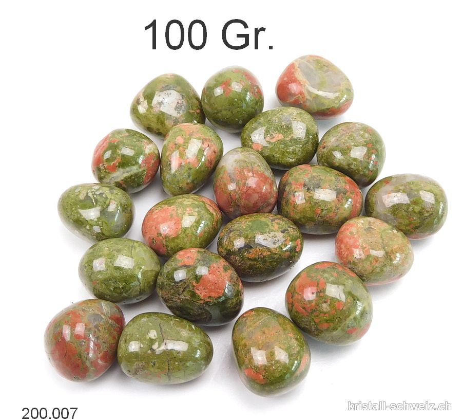 Unakit, Trommelsteine S. Los 100 Gr. 