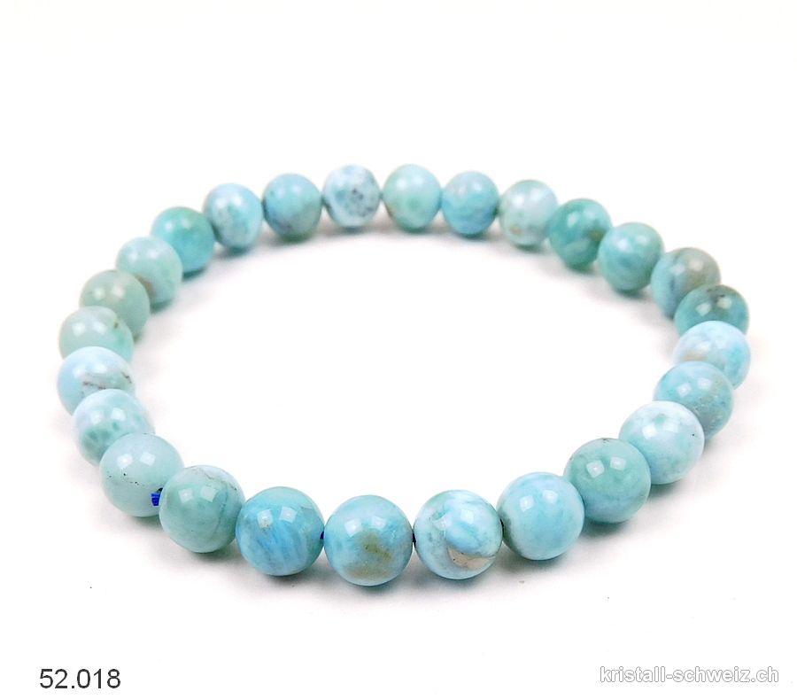 Armband Larimar blau-grün 7,2 mm / 18 cm. Sonderangebot