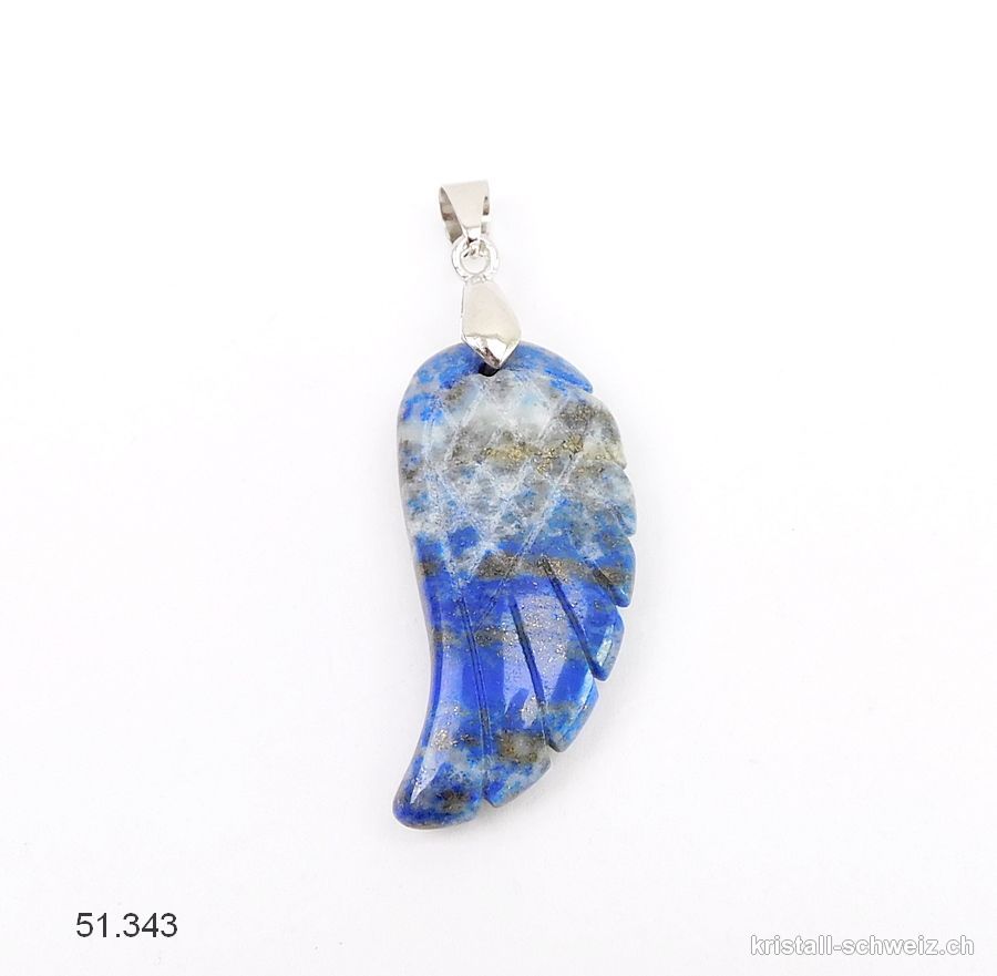 Anhänger Lapislazuli, Engelsflügel 3,5 cm mit Metallöse