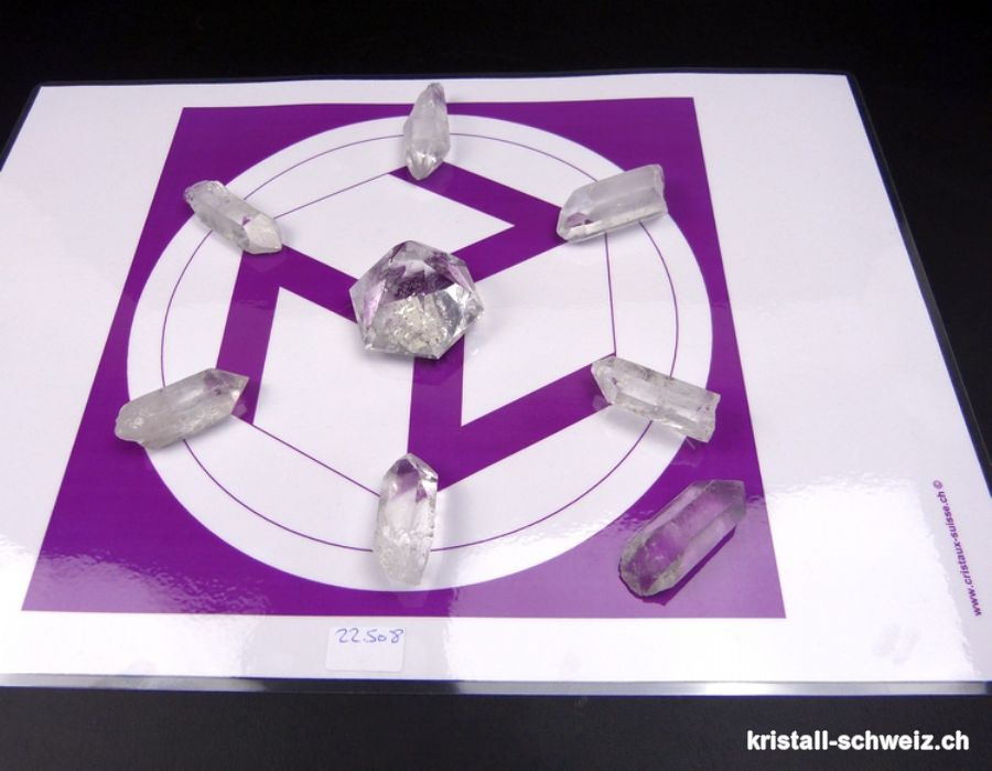 Reiki-Kit mit Salomonsiegel-Pyramid 3D. Einzelstück mit violettem Anthakarana Raster