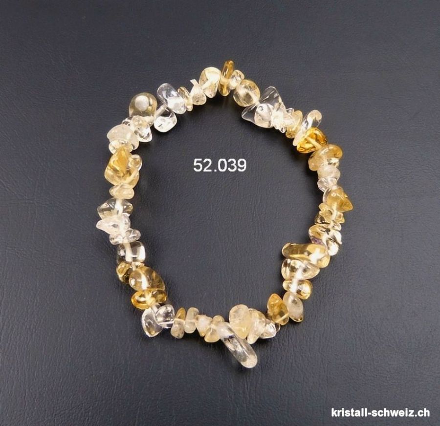 Armband Citrin, elastisch 18-18,5 cm. Grösse M