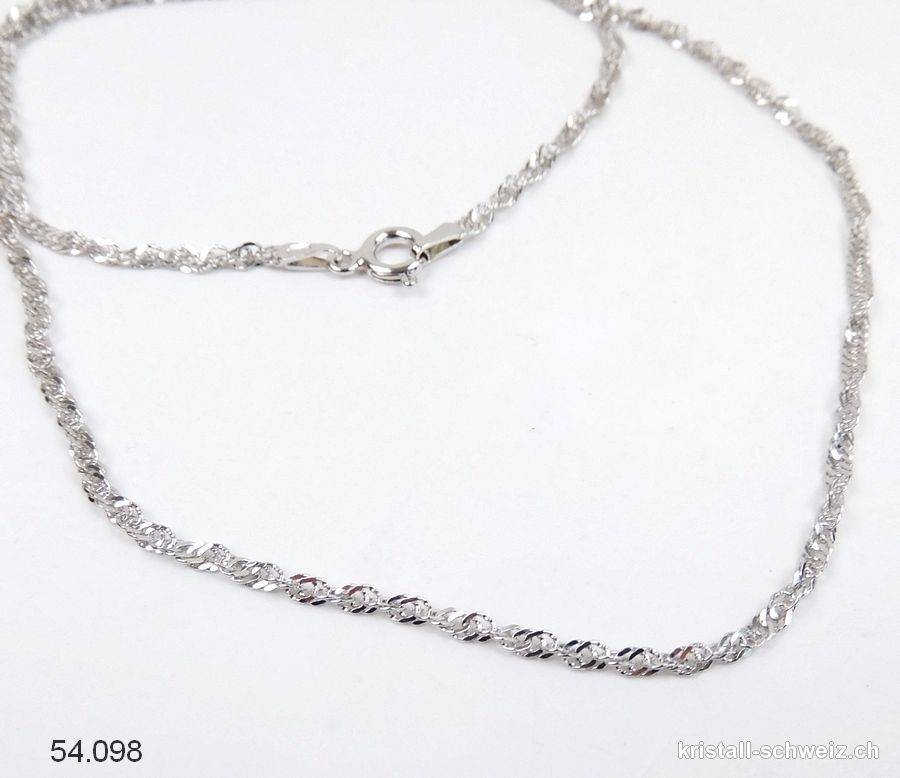 Verdrehte Kette aus 925 Silber, L.45 cm. RHODINIERT