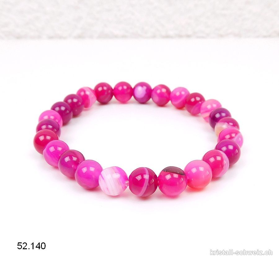 Armband Achat rose pink 8 mm / 18 - 18,5 cm