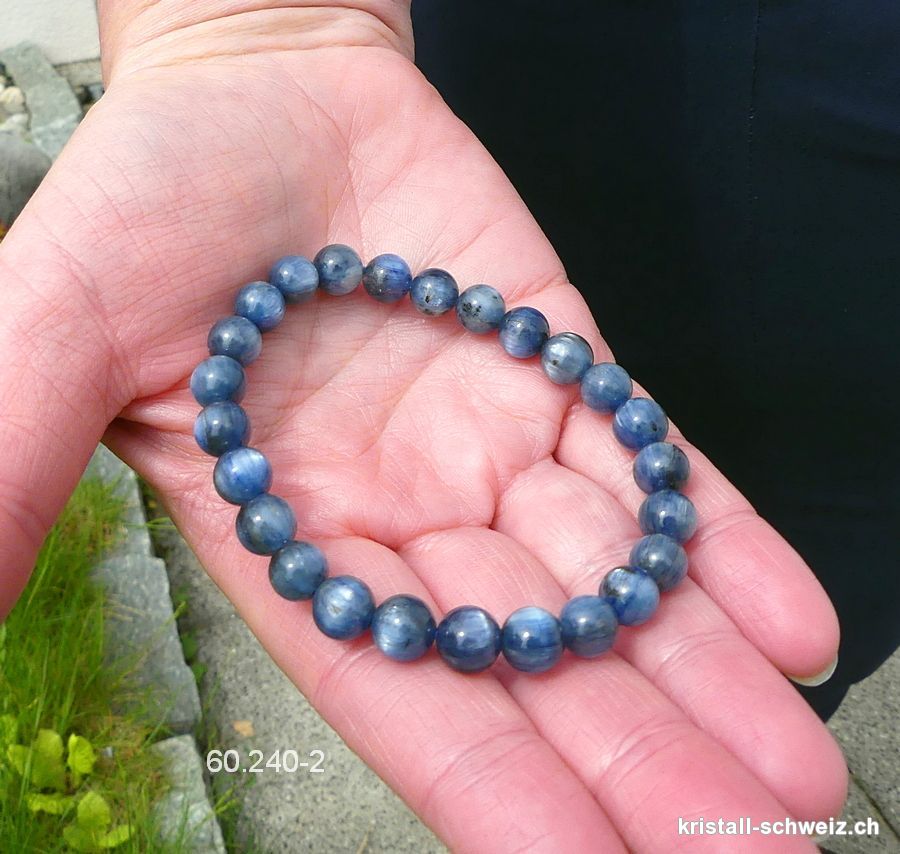 Armband Cyanit - Kyanit blau 7,5 mm / 19 cm. Unikat
