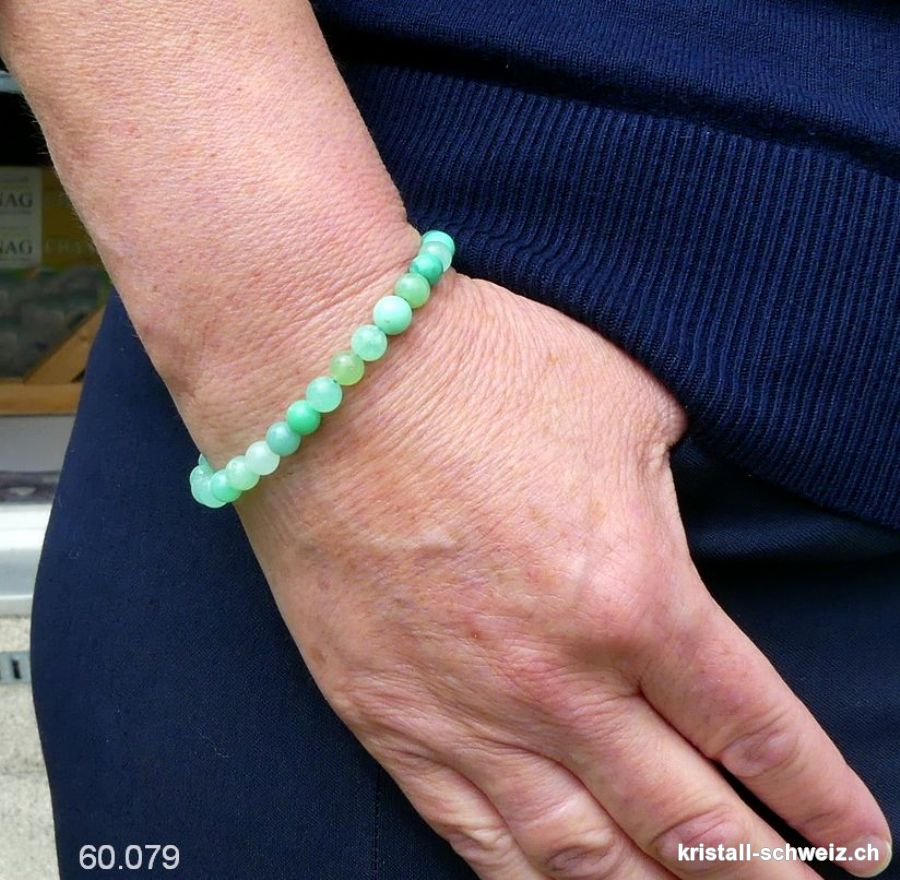 Armband Chrysopras 6-7 mm / 17,5-18 cm