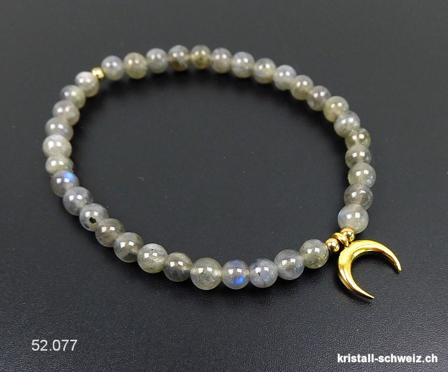 Armband Labradorit 5 mm / 18,5 cm mit MOND