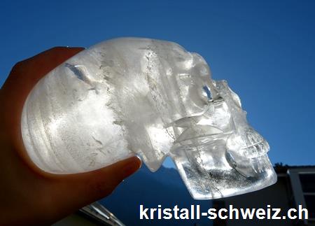 Schädel Bergkristall. Unikat von 1'537 Gramm. 