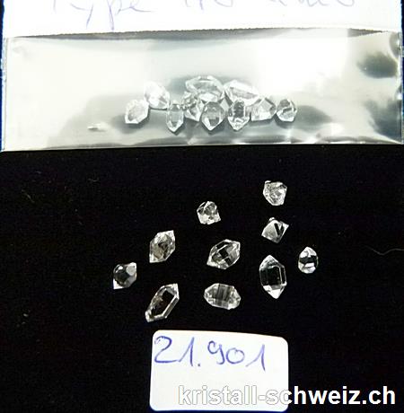 10 x Herkimer Diamant aus Pakistan 2 bis 4 mm. A-Qualität