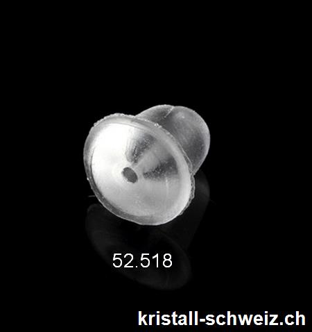4 x Anschläge für Ohrstecker - Ohrhänger 5 mm, Silikon