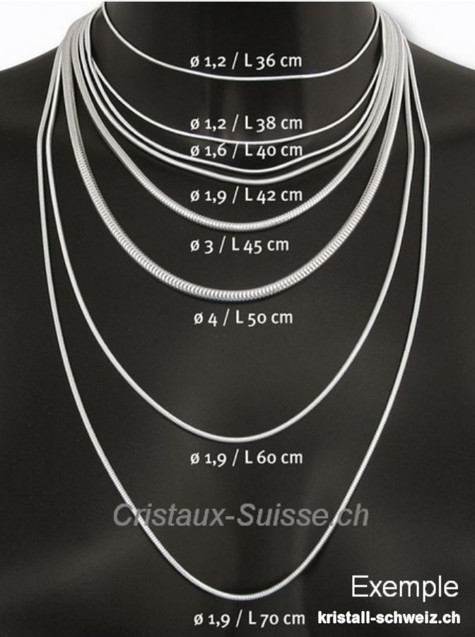 Schlangenkette aus 925 Silber, L. 40 cm