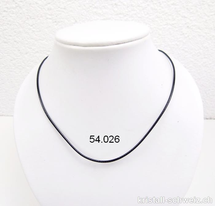 Halskette Leder-Look schwarz 1,5 mm, verstellbar 44 bis 48 cm