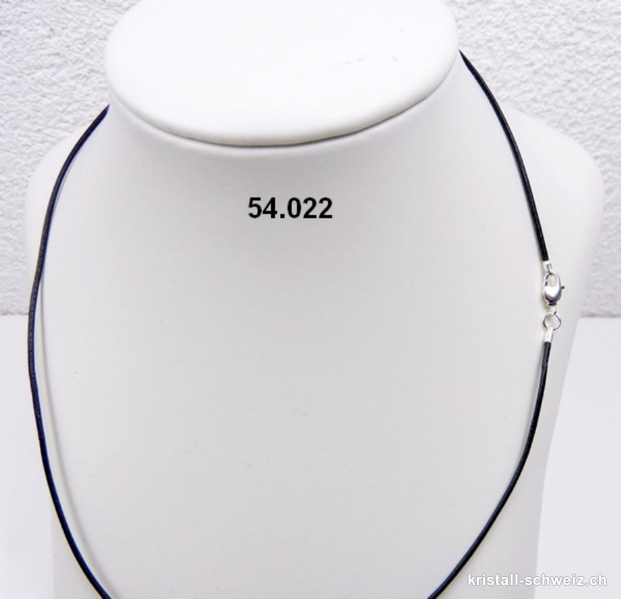 Lederkette schwarz mit Verschluss, 1,5 mm / L. 60 cm. SONDERANGEBOT