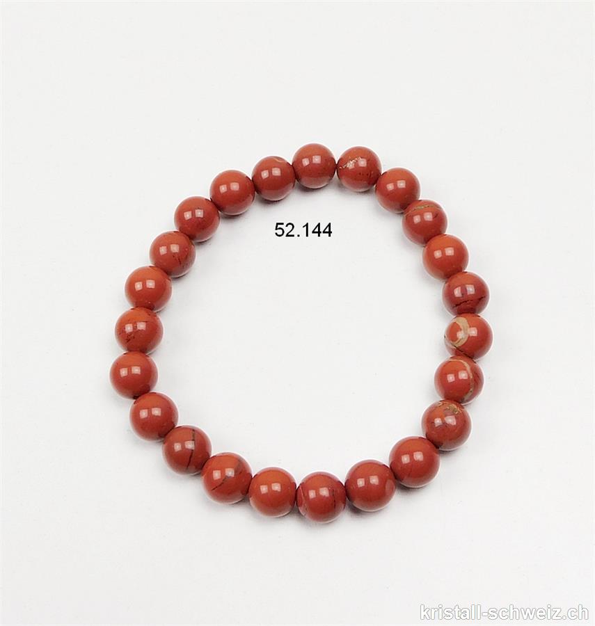 Armband Jaspis ziegel-rot 8 - 9 mm, elastisch 18,5 - 19 cm