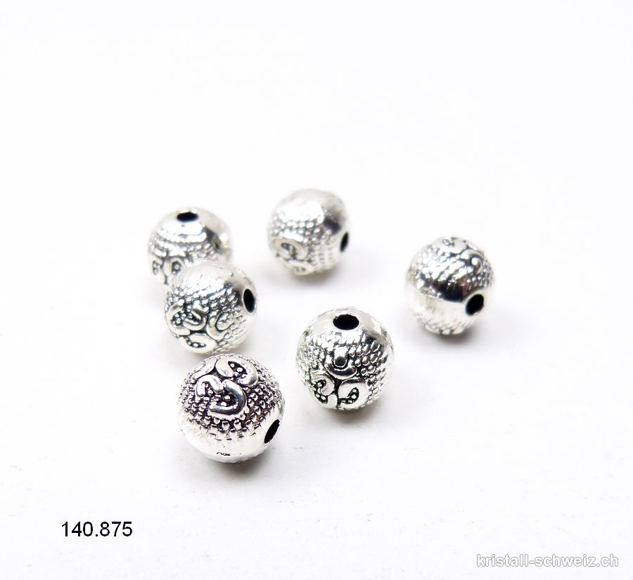 Zwischenteil OM aus Silbermetall 8 x 7 mm. Leicht oval-Kugel. SONDERANGEBOT