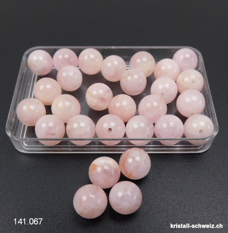 Morganit pfirsich-rosa - Beryll, Kugel gelocht 8,5 mm. Sonderangebot