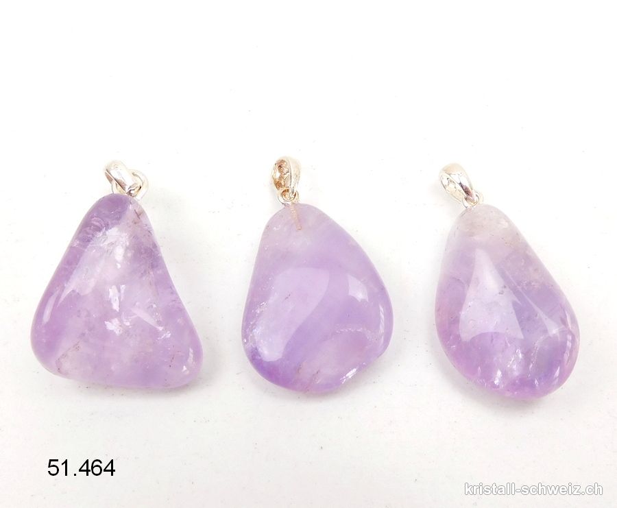 Anhänger Amethyst hell 2,5 - 3 cm mit Silberöse