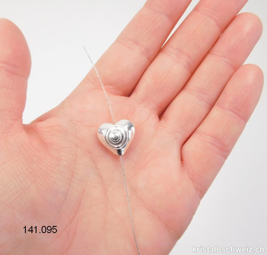 Zwischenteil Herz aus 925 Silber. Ca. 1,5 cm / Bohrung 2 mm