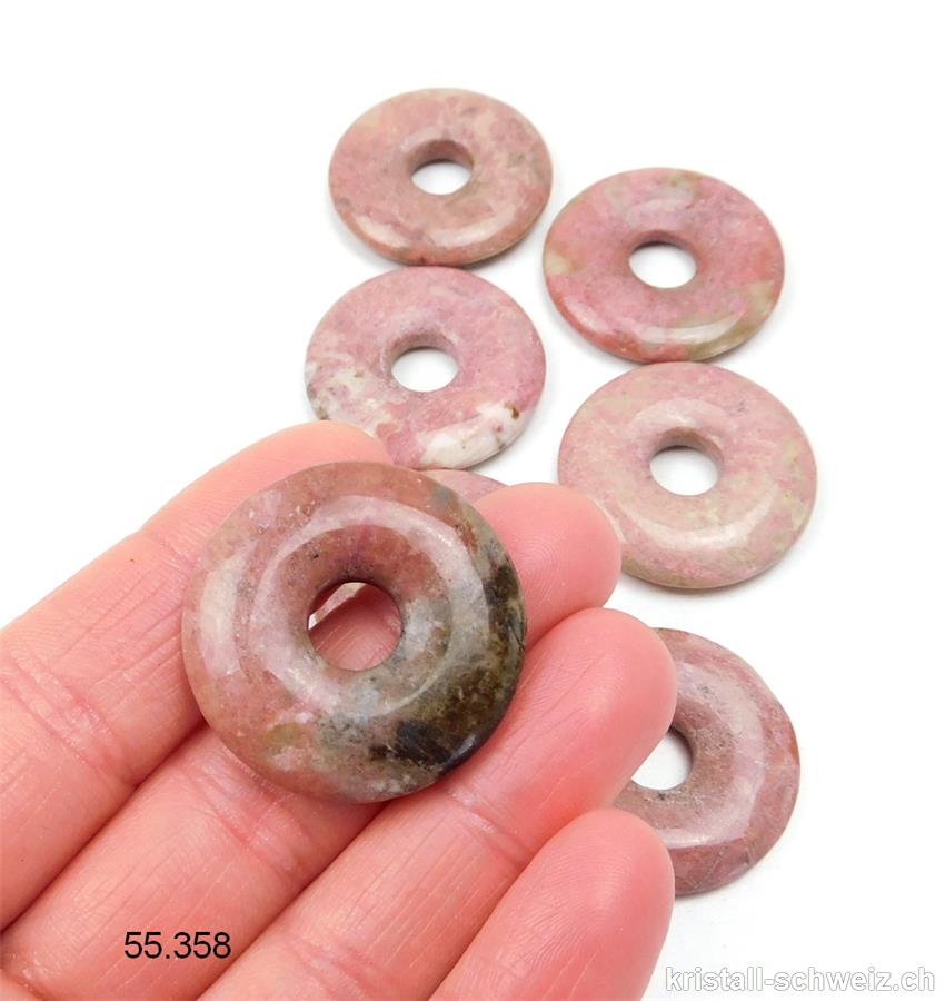 Rhodonit Donut 3 cm, AB Qual. SONDERANGEBOT