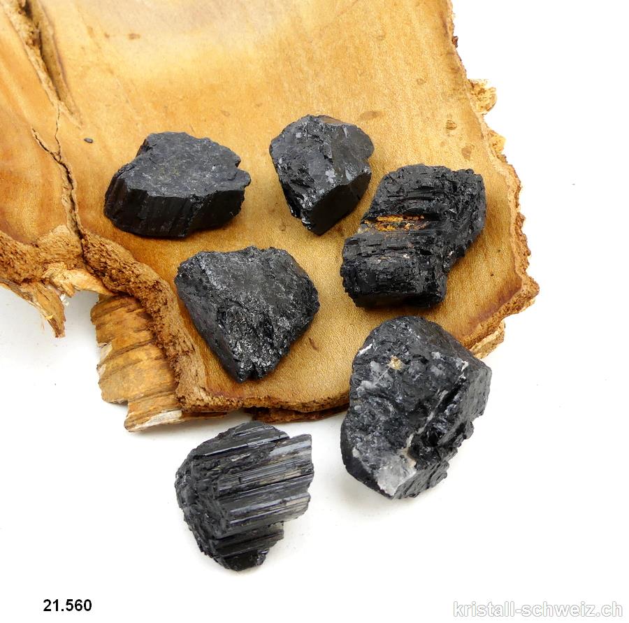 Turmalin schwarz rohe Stück ca. 2 - 3,5 cm /10 - 14 Gramm