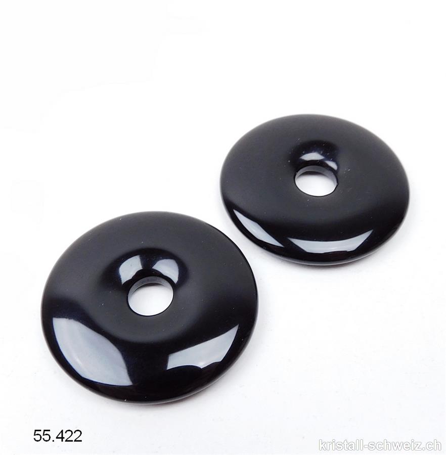 Obsidian schwarz Donut 4 cm. A-Qualität
