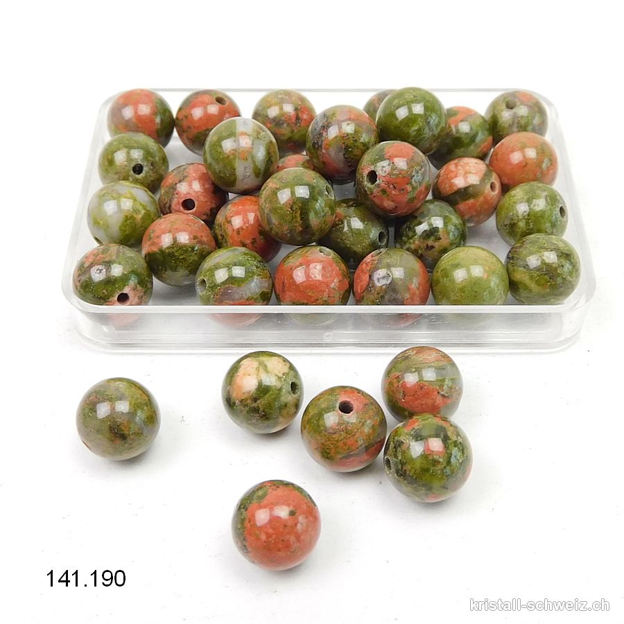 Unakit - Epidot - Quarz, Kugel gelocht 8,5 mm
