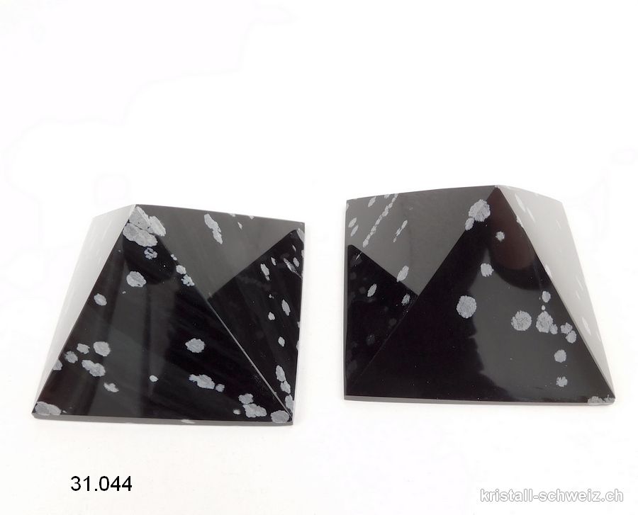 Pyramid Schneeflocken Obsidian, basis 6,7 - 7 cm x hoch 4,7 cm. SONDERANGEBOT