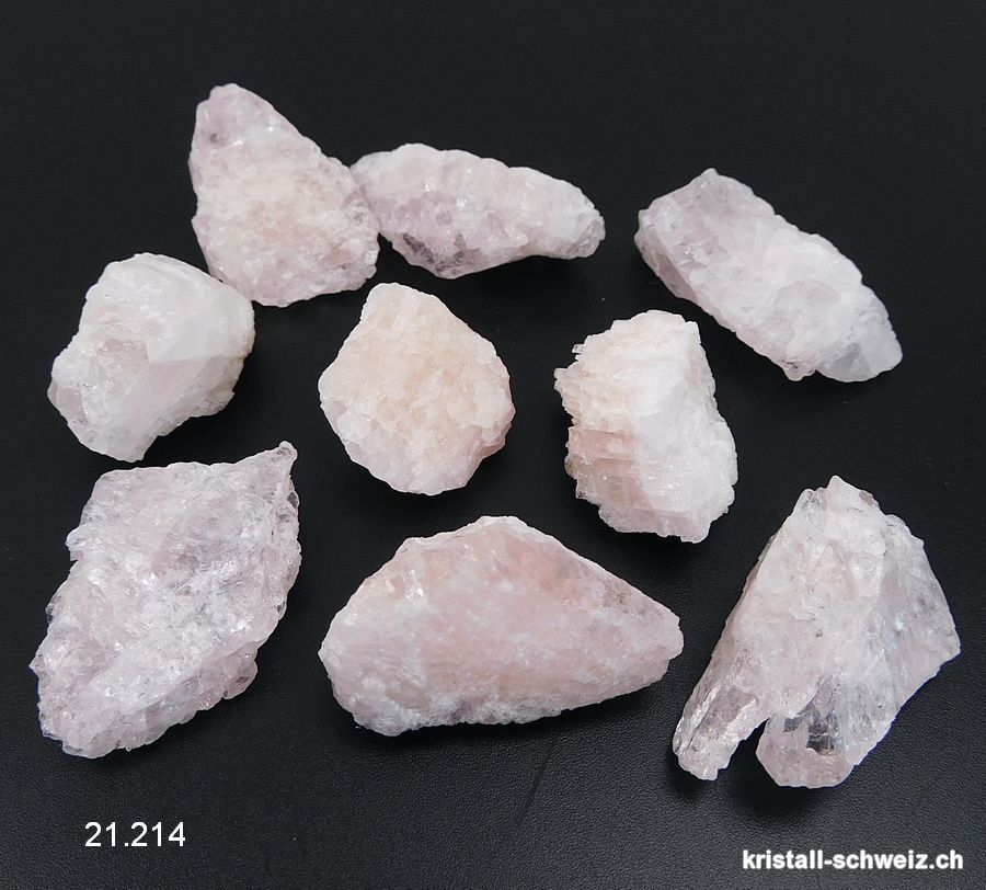 Morganit blassrosa, rohe Kristall 2,5 bis 3,5 cm. M