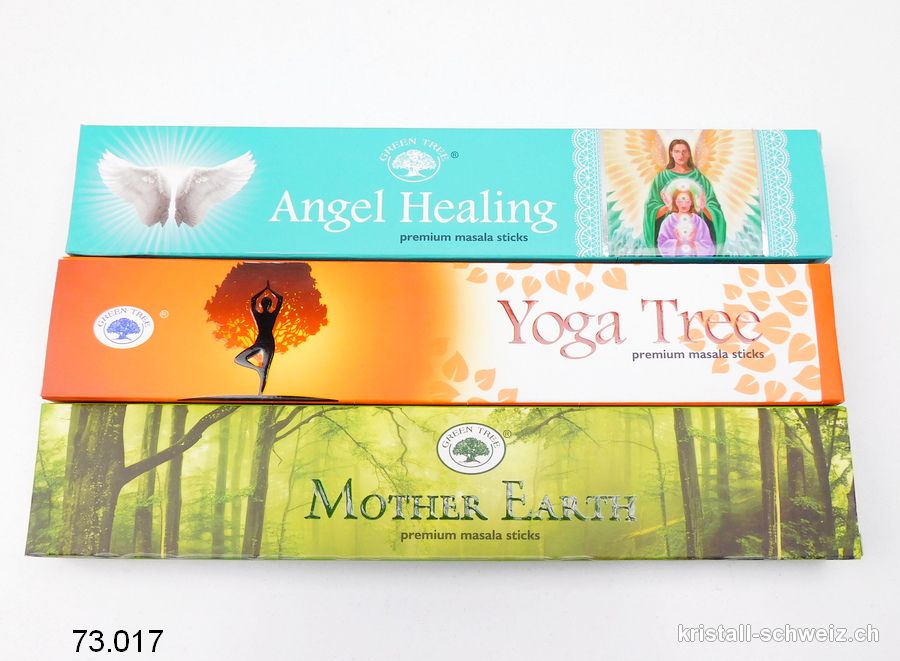 3 Dosen - Räucherstäbchen MOTHER EARTH - YOGA TREE - ANGEL HEALING. Sonderangebot