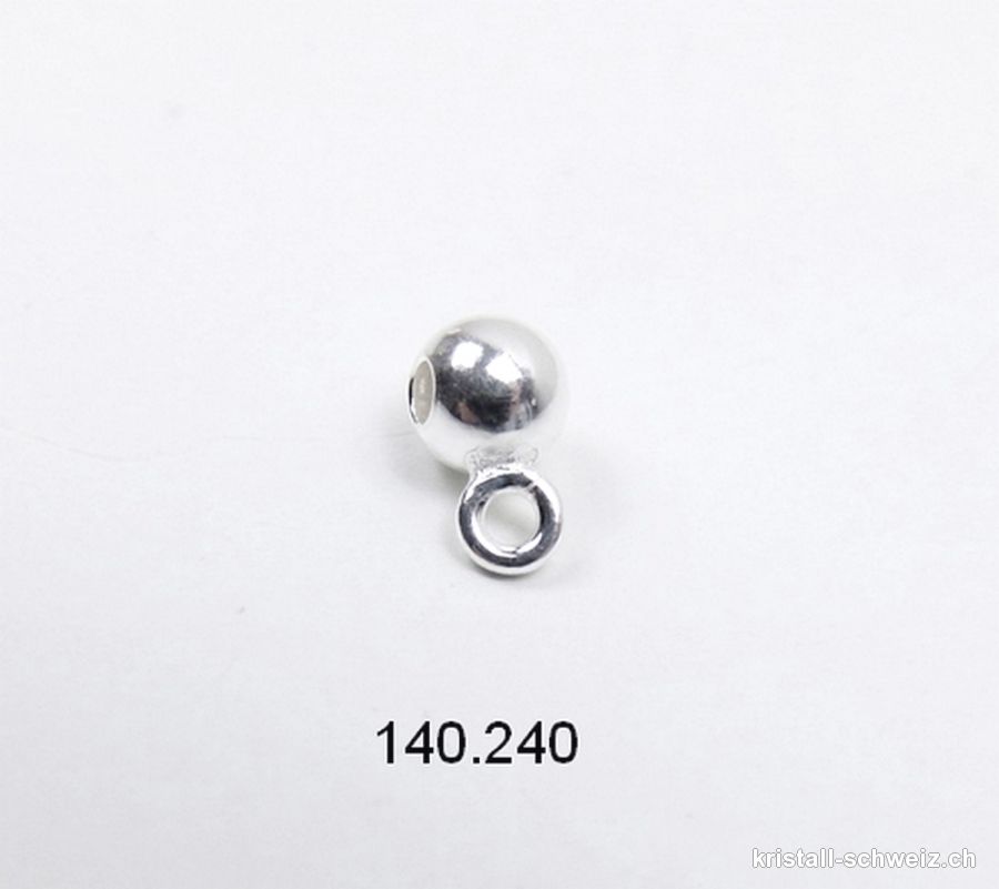 Kugel 4 mm mit Oese geschlossen aus 925er Silber. Sonderangebot