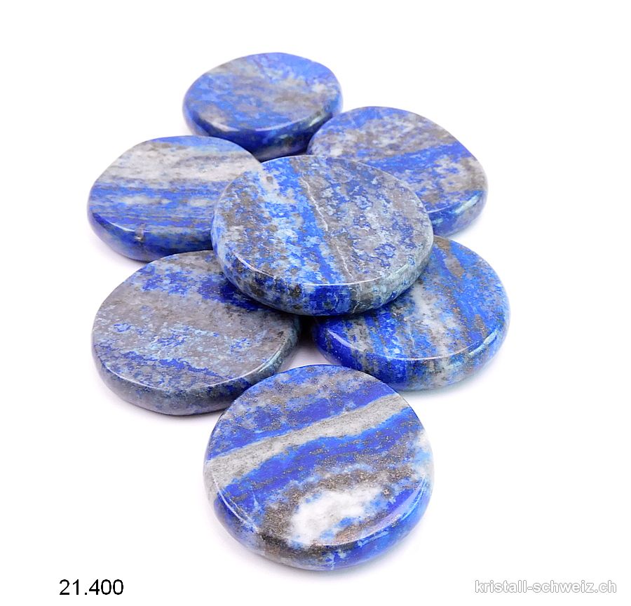 Lapislazuli flach 4 - 4,5 cm / 32 bis 40 Gramm. Grösse XXL