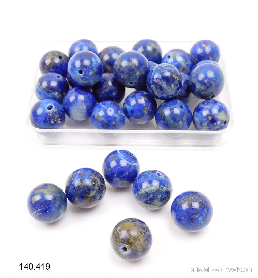 Lapislazuli AB, Kugel gelocht 9,8 - 10 mm. SONDERANGEBOT