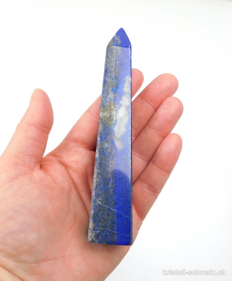 Lapislazuli natur auf Afghanistan, Obelisk 12,8 cm. Einzelstück 145,5 Gramm