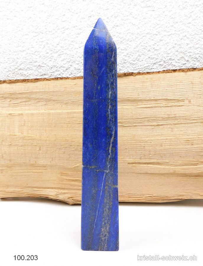 Lapislazuli natur auf Afghanistan, Obelisk 21,5 cm. Einzelstück 636 Gramm