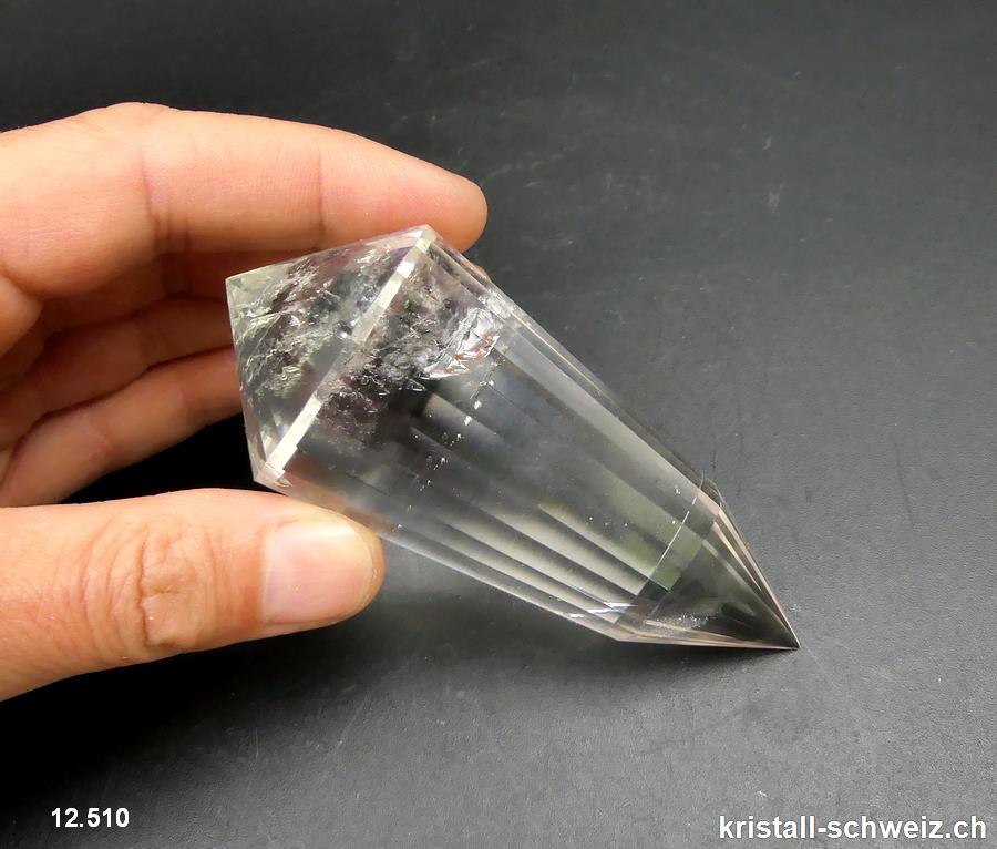 Vogel Doppelender Bergkristall 24 Facetten 9 x 3,8 cm. Einzelstück 135 Gramm