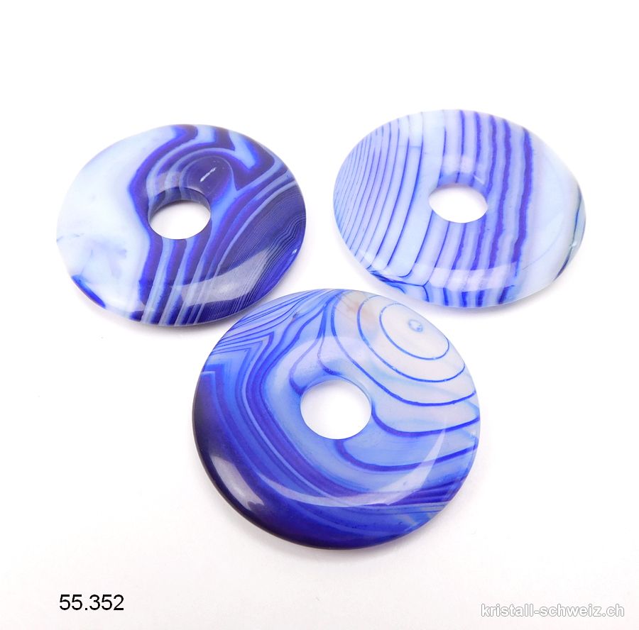 Achat blau - Indigo, Donut 3 cm