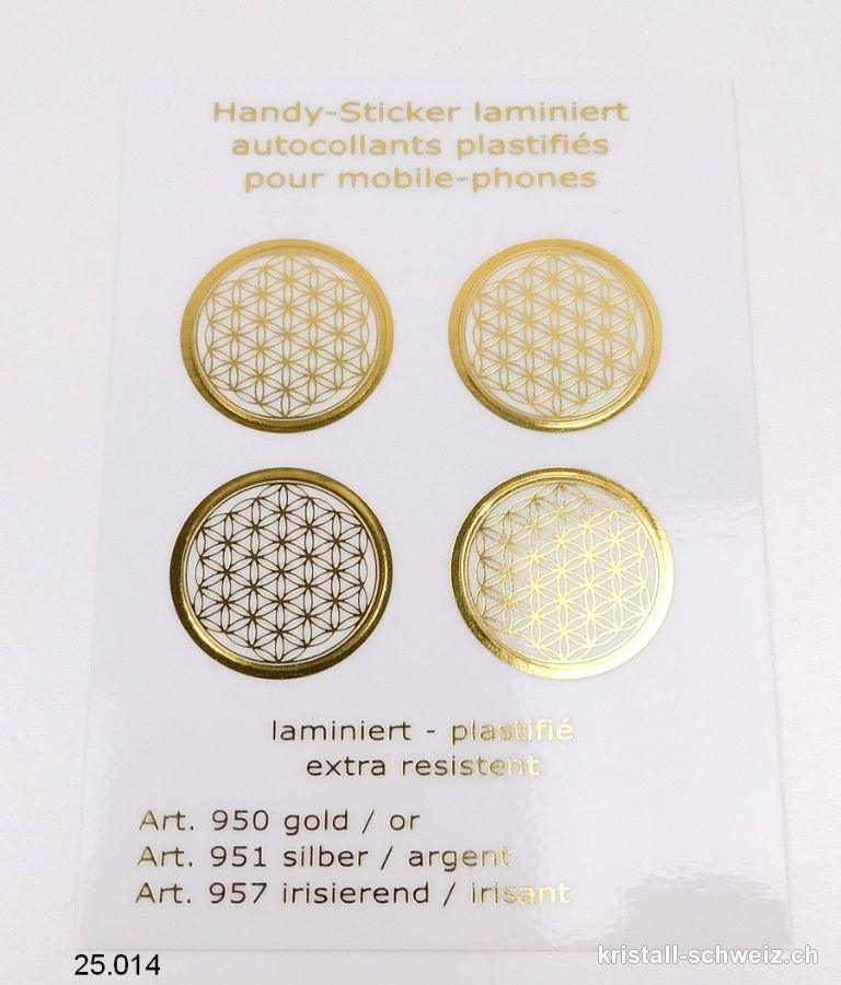 Aufkleber Blume des Lebens Gold für Handy. SONDERANGEBOT