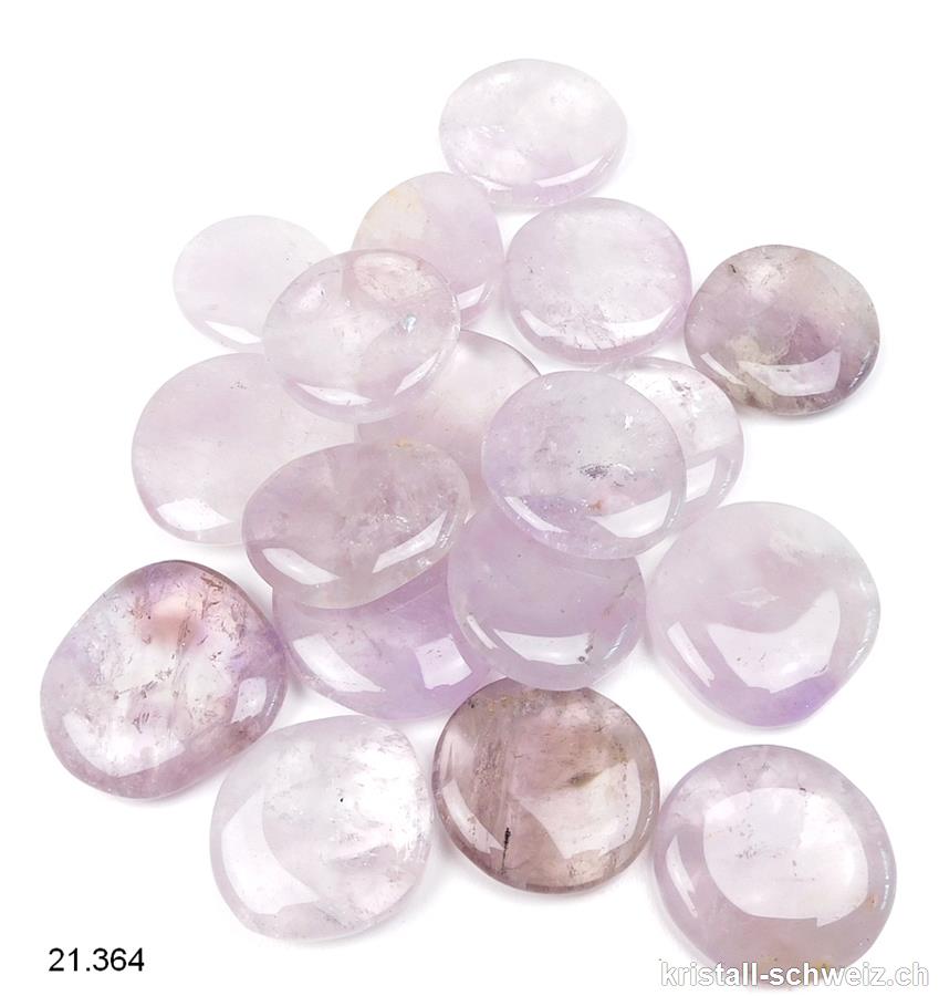 Amethyst - Bergkristall hell, flach 3,5 - 4,5 cm. Grösse M bis XL