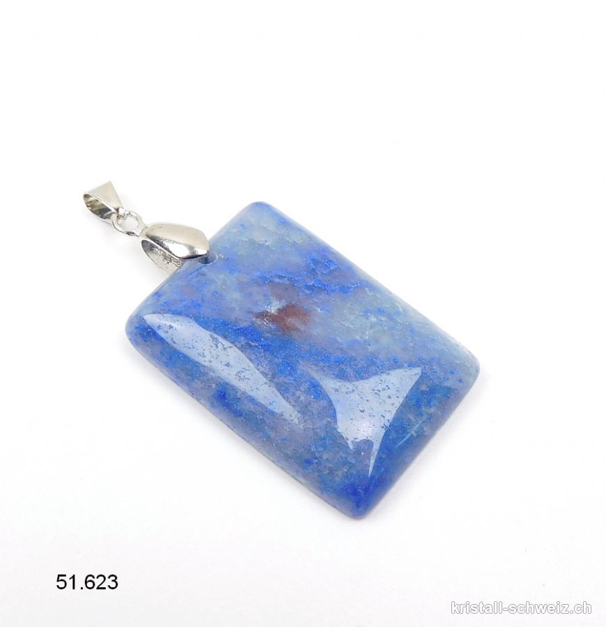 Anhänger Quarz blau - Blauquarz Cabochon mit Metall-Clip abnehmbar